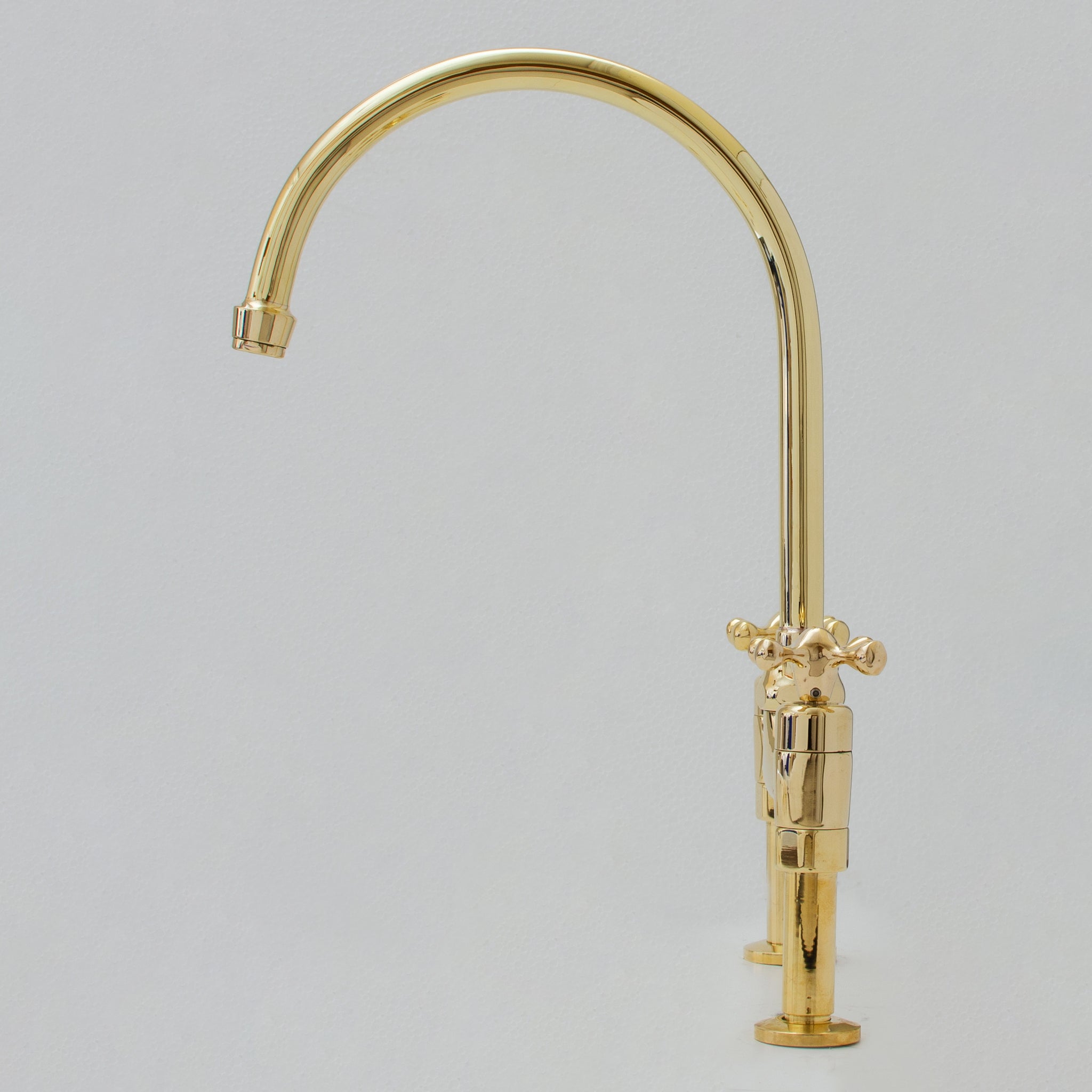 Unlacquered Brass Bridge Faucet 8" Widespread Kitchen Faucet