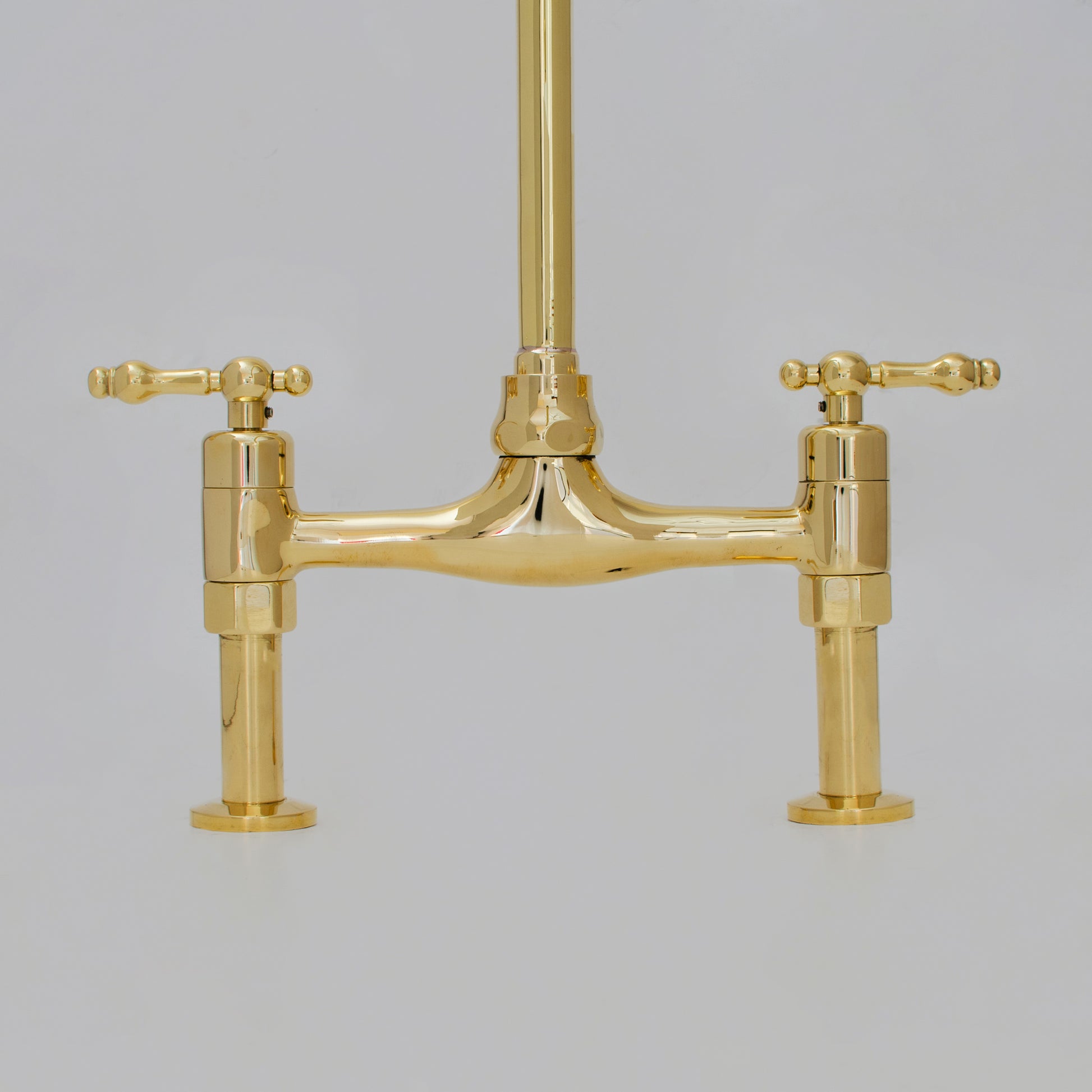 Unlacquered Brass Bridge Faucet 8" Widespread Kitchen Faucet