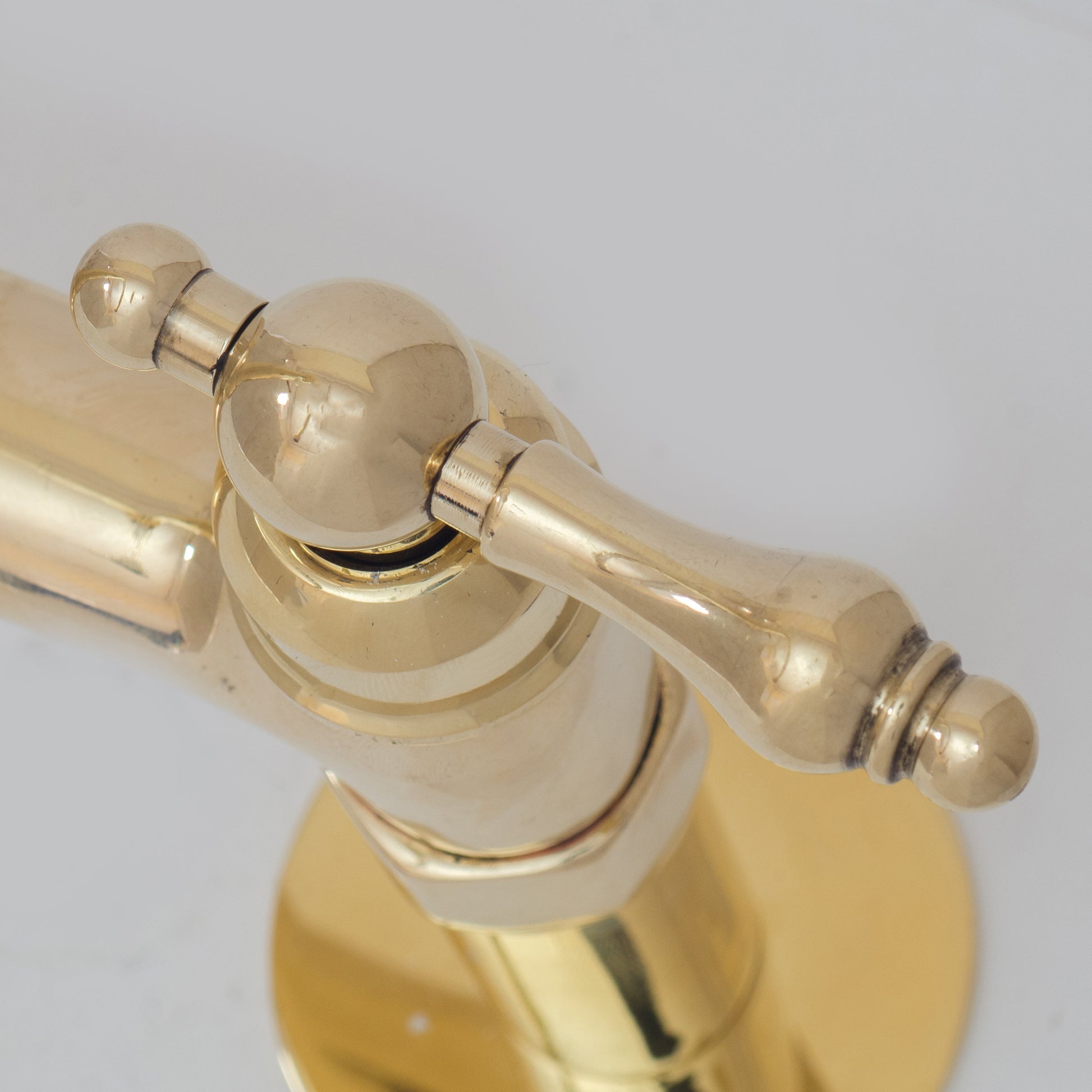 Traditional 8″ Brass Bridge Kitchen Faucet with Square Spout | Two Handles