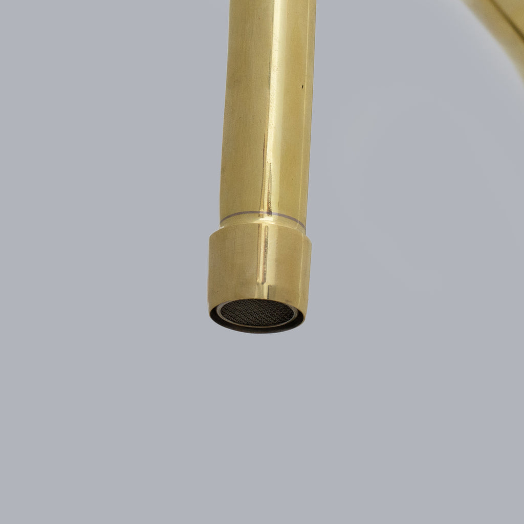 Traditional 8″ Brass Bridge Kitchen Faucet with Square Spout | Two Handles