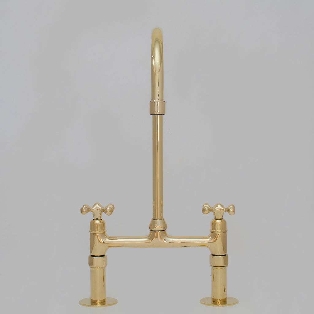 Heritage - Unlacquered Brass Kitchen Bridge Faucet