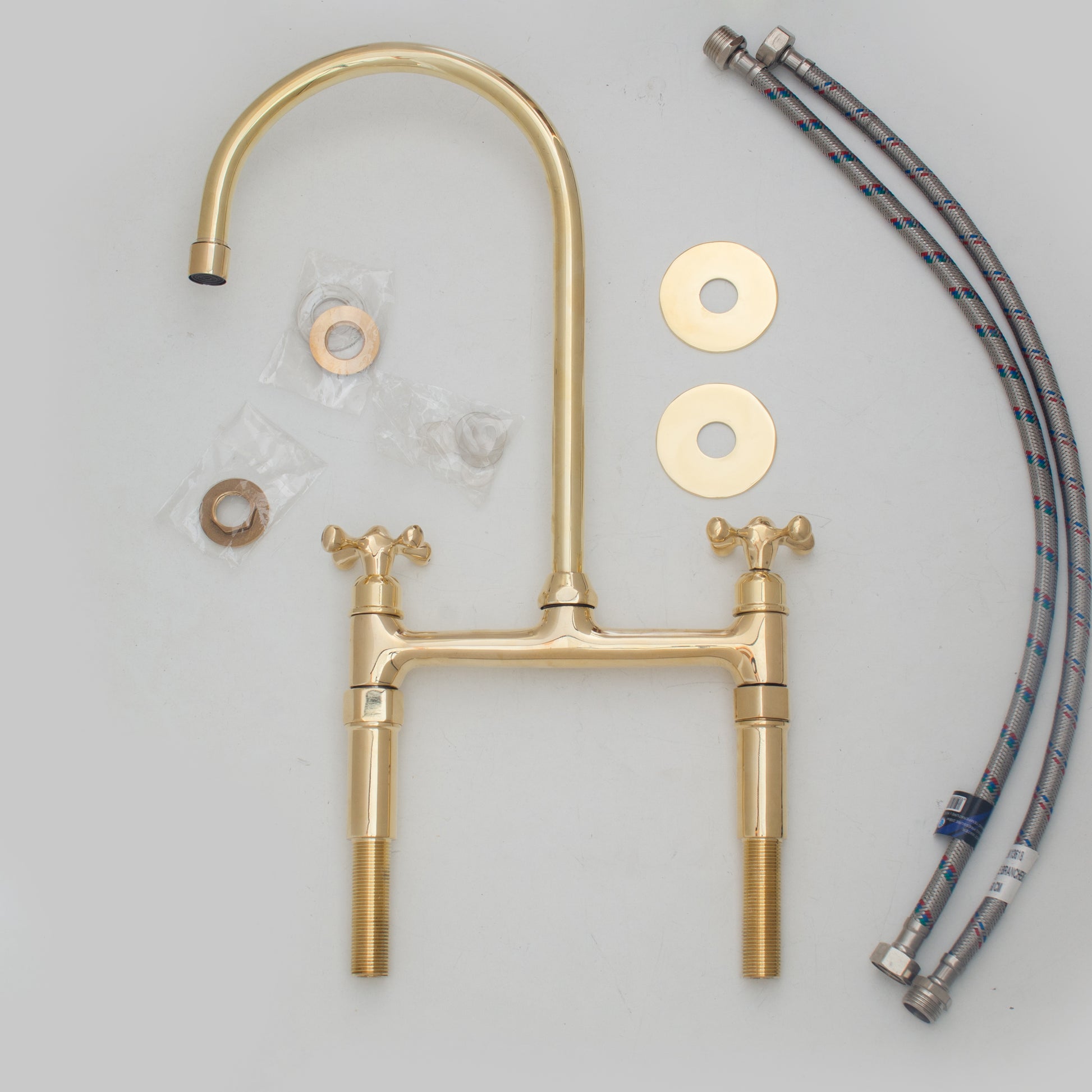 Heritage - Unlacquered Brass Kitchen Bridge Faucet