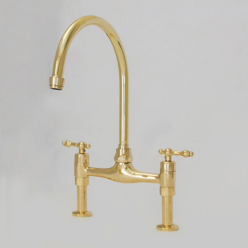 Bridgeford - Unlacquered Brass Kitchen Bridge Faucet