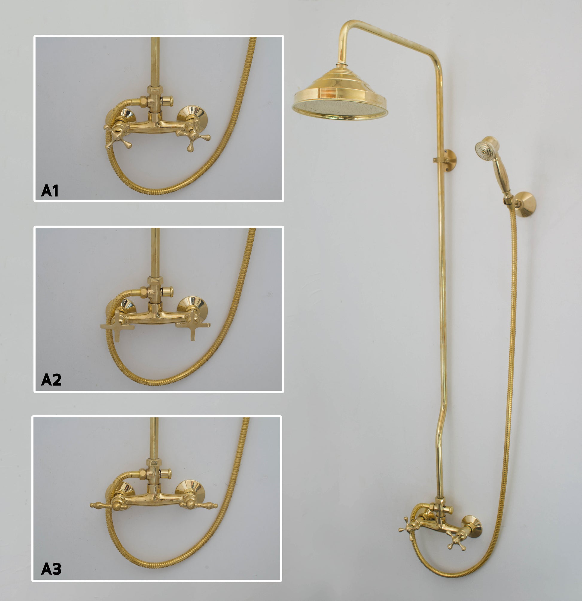 Heritage - Unlacquered Brass Exposed Shower System With Handheld