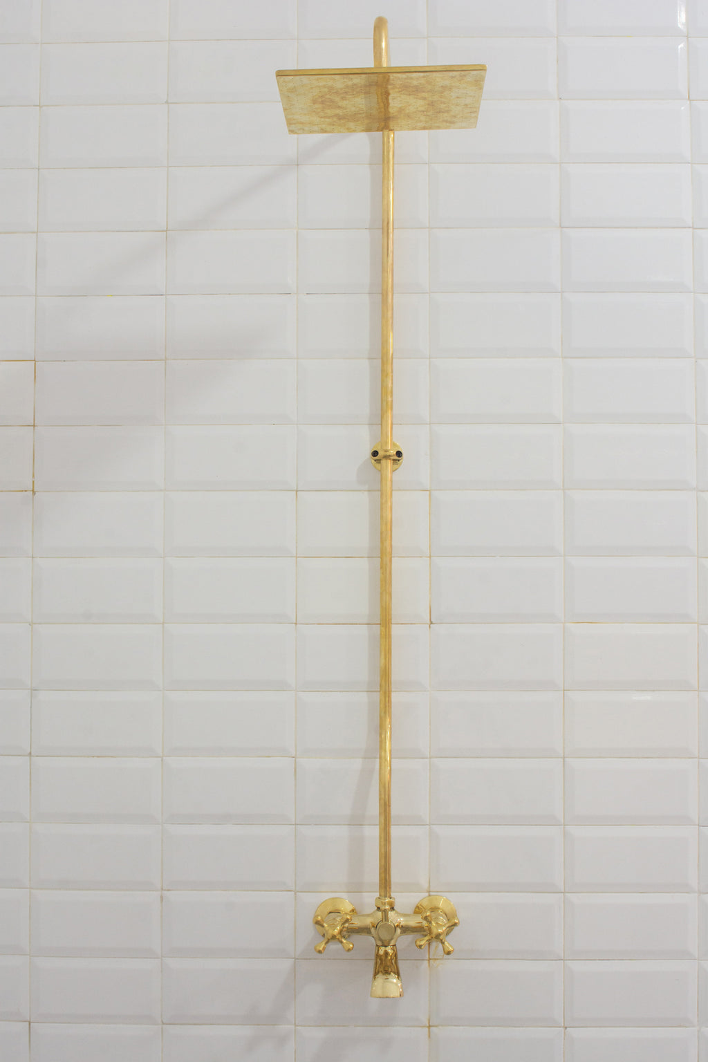 Solid Brass Shower System, Showerhead With Tub Filler, Rain Shower System, Exposed Pipe Tub Faucet