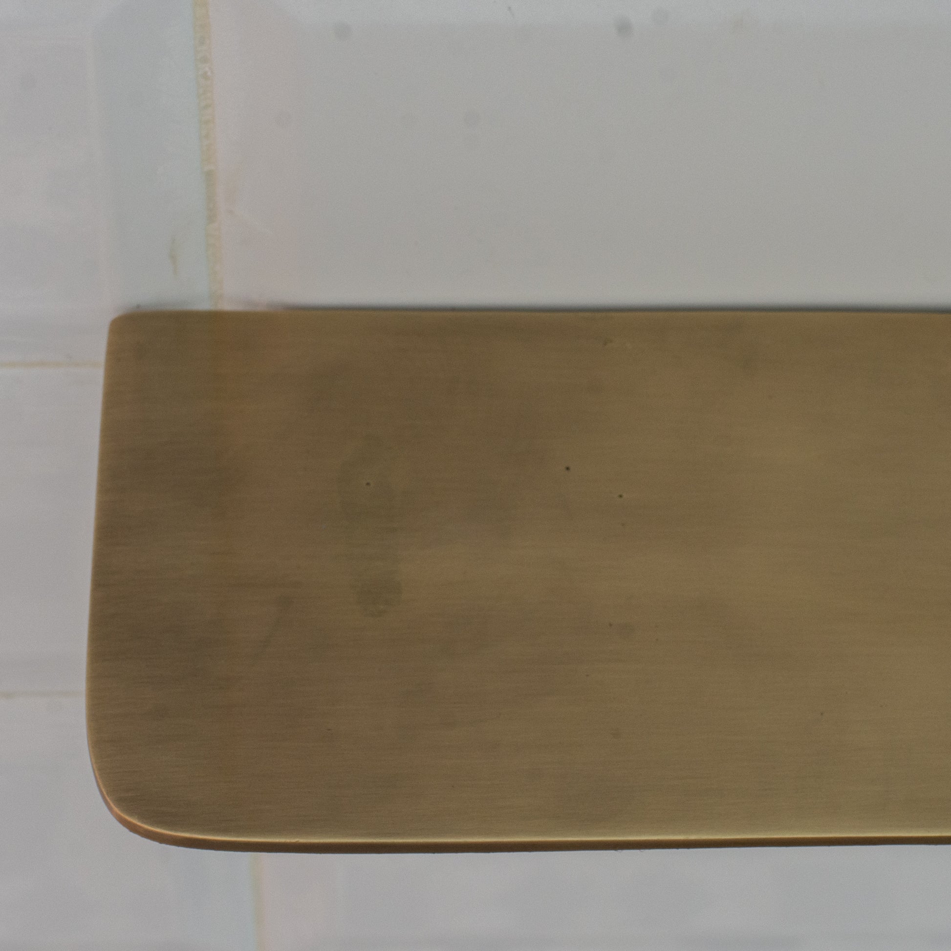 Vintage Brass Wall-Mounted Shower Shelf | Aged Brass Floating Shelf