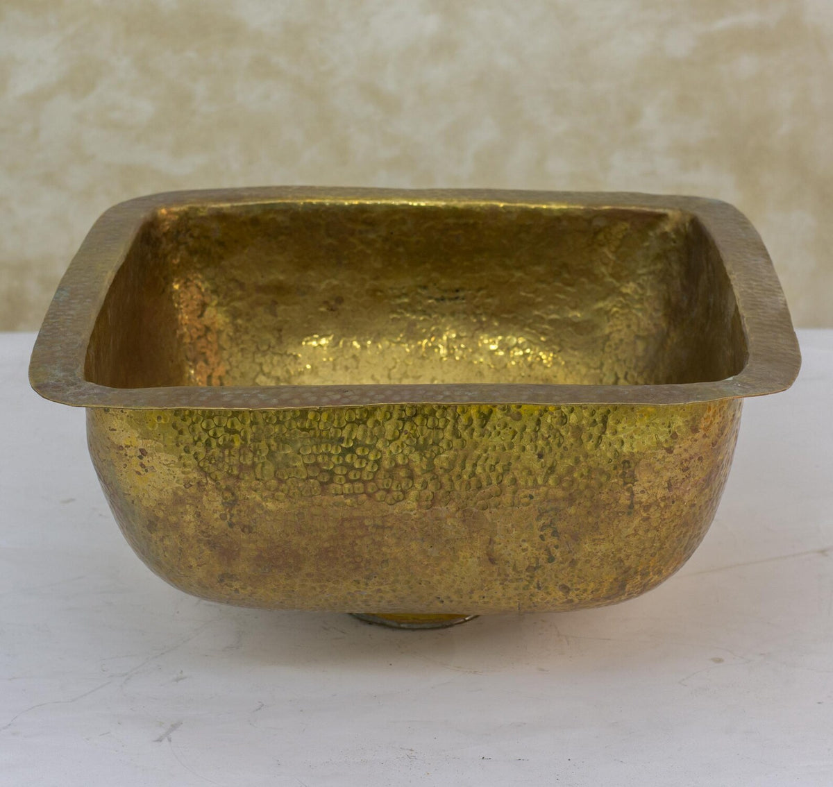 Aged Hammered Brass Undermount Bar Sink, Deep Basin