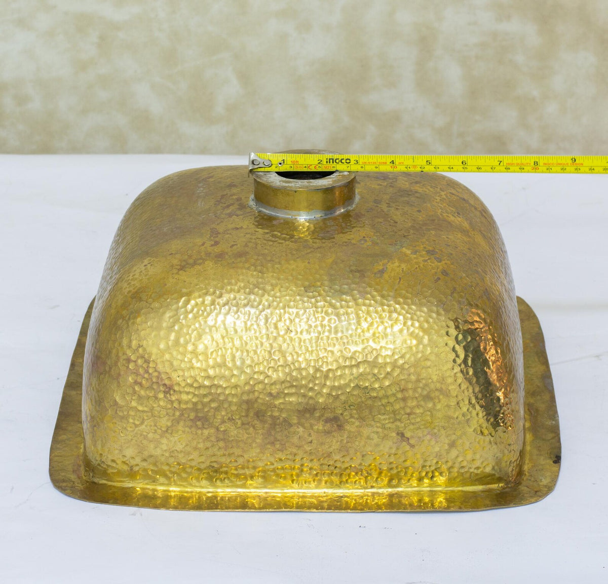 Aged Hammered Brass Undermount Bar Sink, Deep Basin