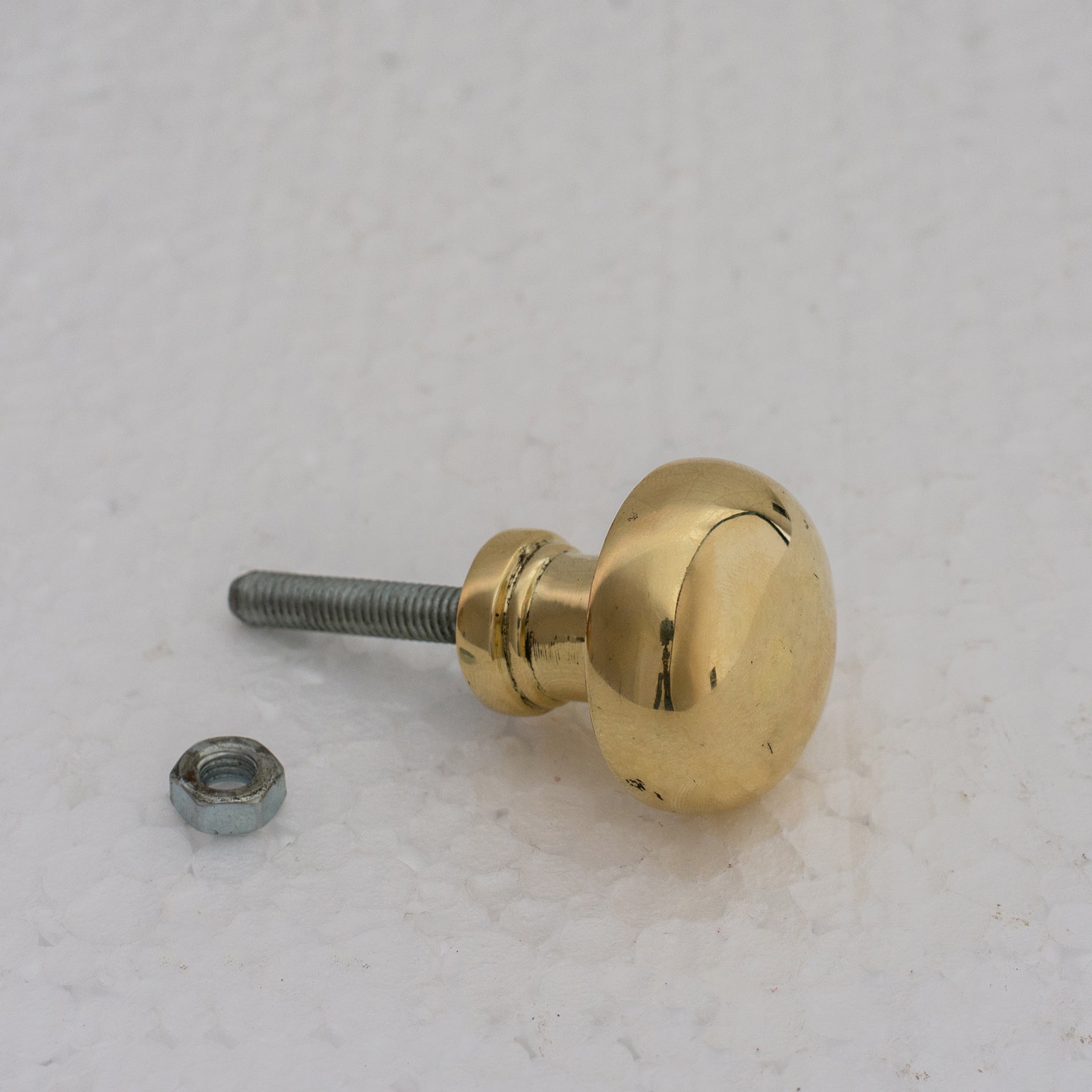 Smooth Heavy-Duty Unlacquered Brass Round Cabinet Knobs