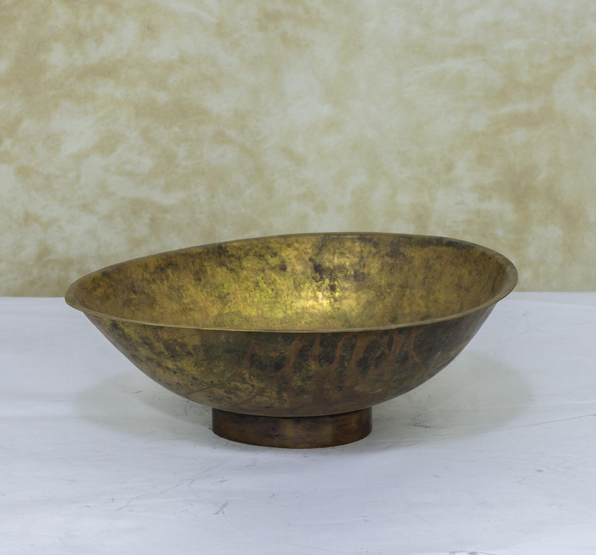Antique Brass Bowl Sink, Countertop Vessel Sink, Aged Washbasin, Bathroom Basin Sink