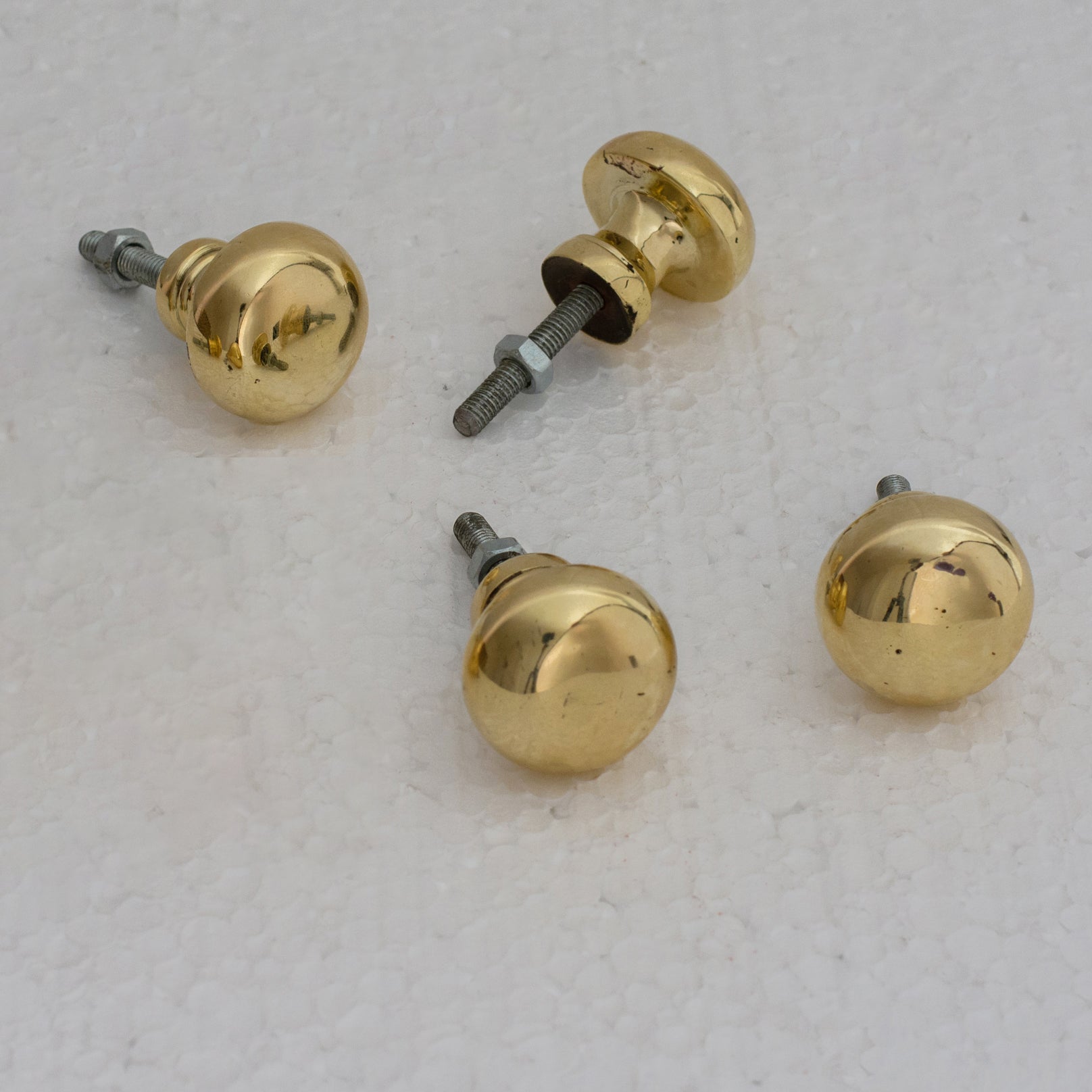 Smooth Heavy-Duty Unlacquered Brass Round Cabinet Knobs