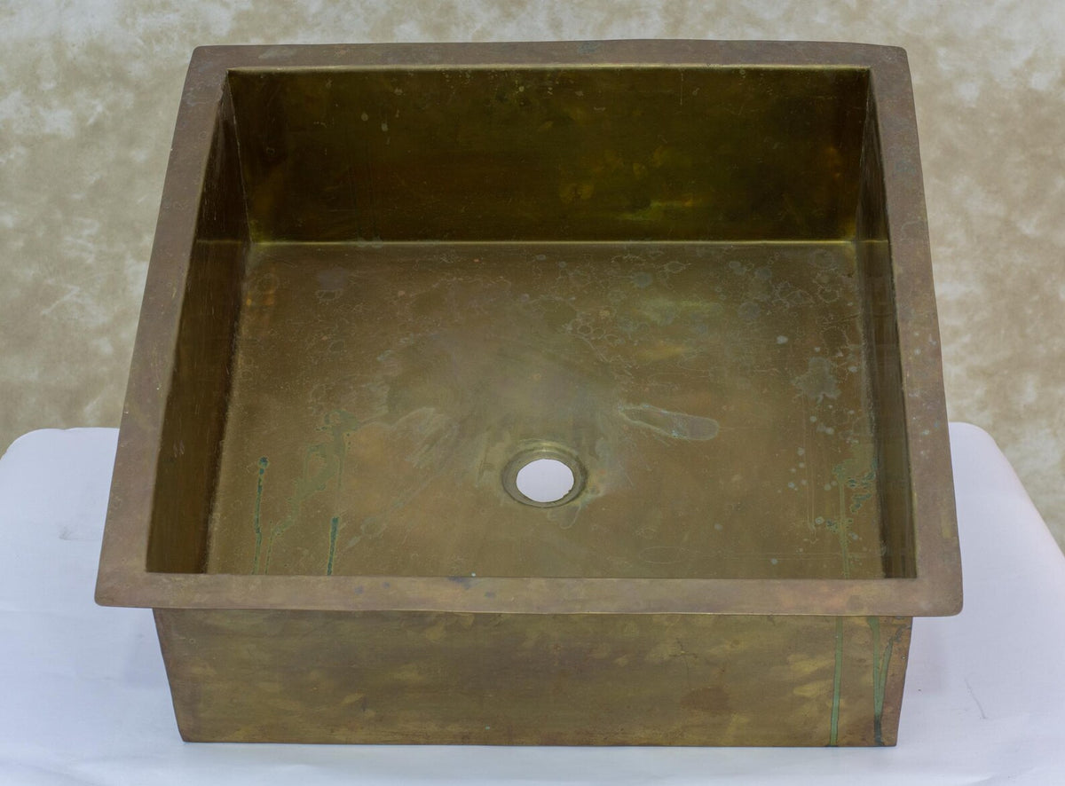 Antique Brass Kitchen Sink, Square Island Sink, Undermount Basin Sink, Outdoor Sink