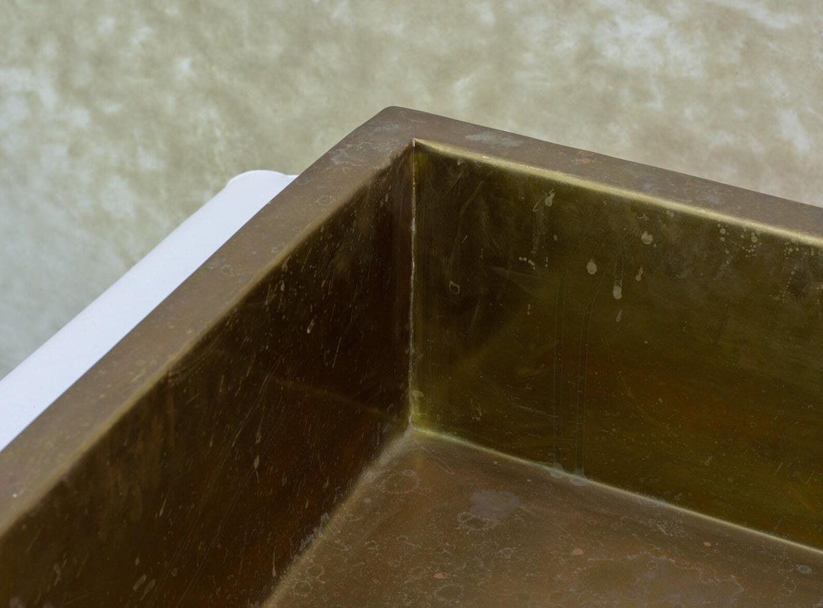 Antique Brass Kitchen Sink, Square Island Sink, Undermount Basin Sink, Outdoor Sink