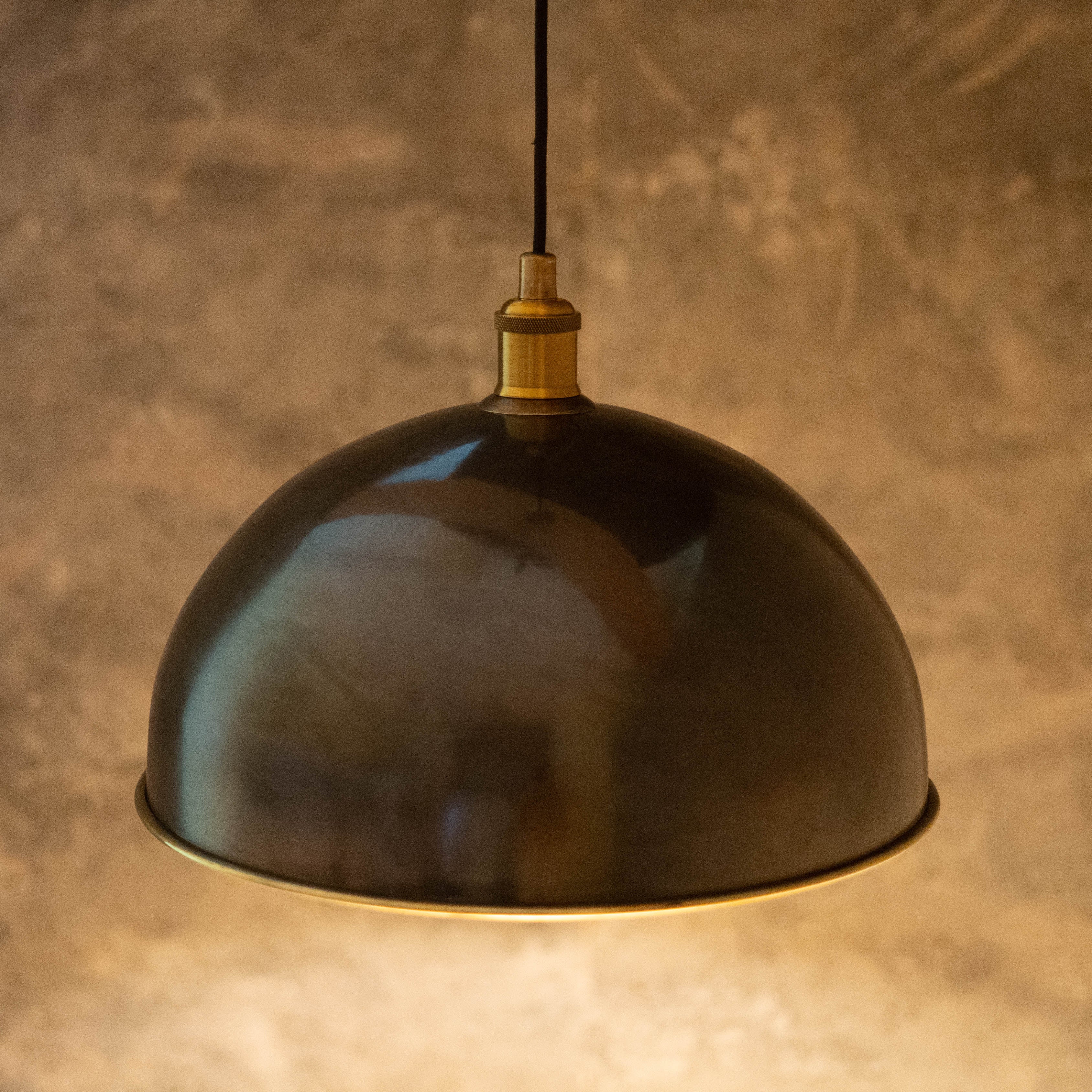 Antique Bronze Pendant Light, Bronze Dome Pendant, Antique Ceiling Lampshade