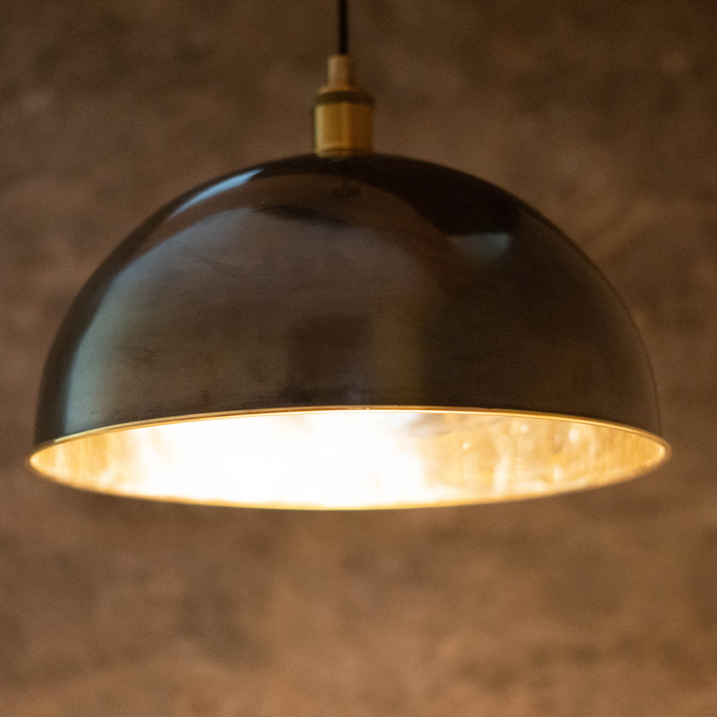 Antique Bronze Pendant Light, Bronze Dome Pendant, Antique Ceiling Lampshade