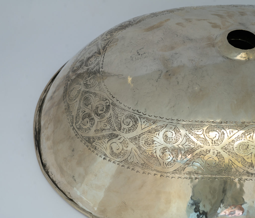 Oval Silver Bathroom Sink – German Silver Vessel Sink – Countertop Washbasin for Powder Room