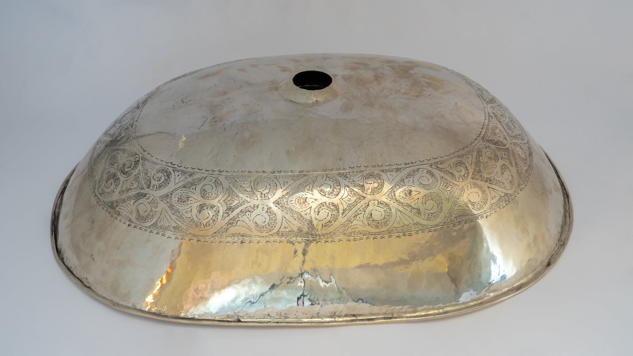 Lavabo ovalado de plata – Lavabo de sobremesa de plata alemana – Lavabo de encimera para tocador 