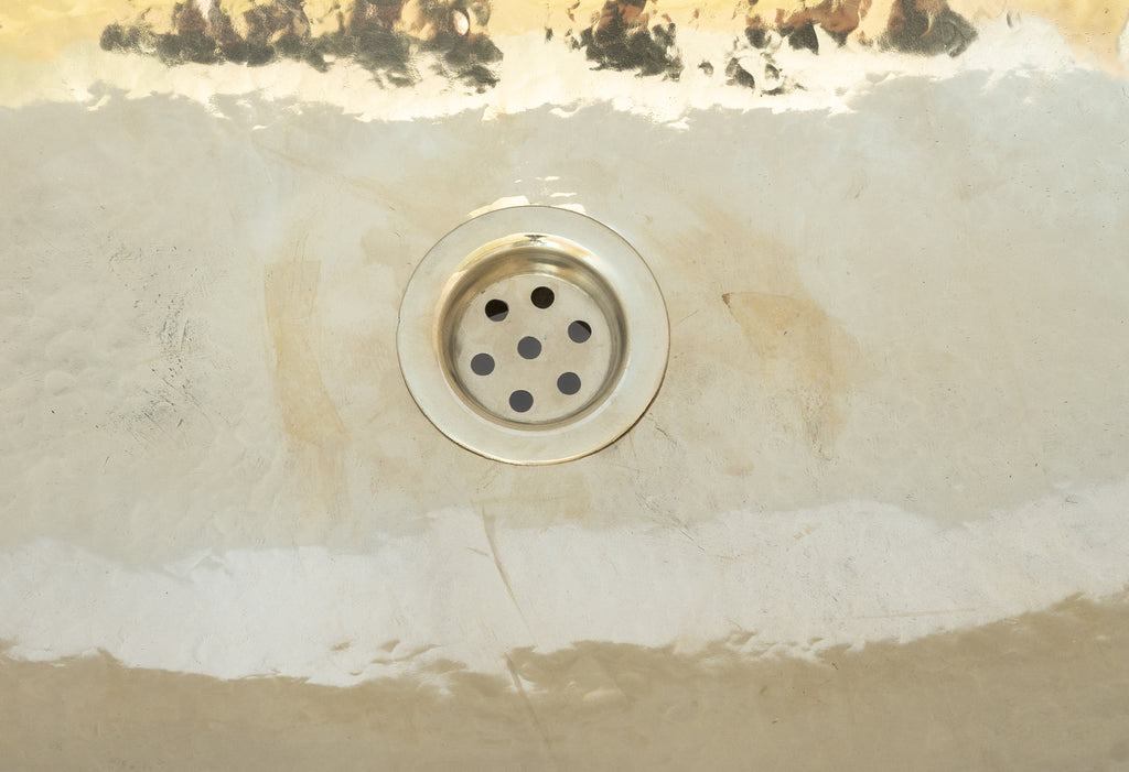 Oval Silver Bathroom Sink – German Silver Vessel Sink – Countertop Washbasin for Powder Room