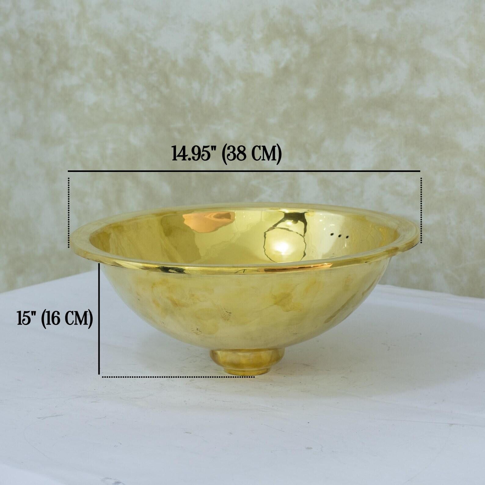Bathroom Drop-in Sink, Brass Basin Sink, Round Sink, Bathroom Sink Brass