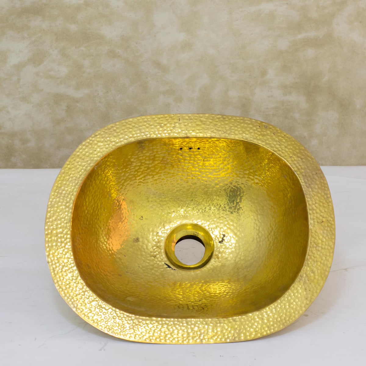 Hammered Drop-in Sink, Bathroom Oval Basin, Vanity Basin Sink, Brass Oval Sink