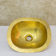 Hammered Drop-in Sink, Bathroom Oval Basin, Vanity Basin Sink, Brass Oval Sink