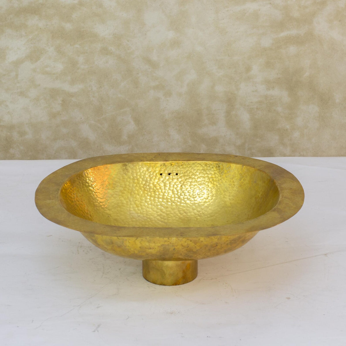 Hammered Drop-in Sink, Bathroom Oval Basin, Vanity Basin Sink, Brass Oval Sink