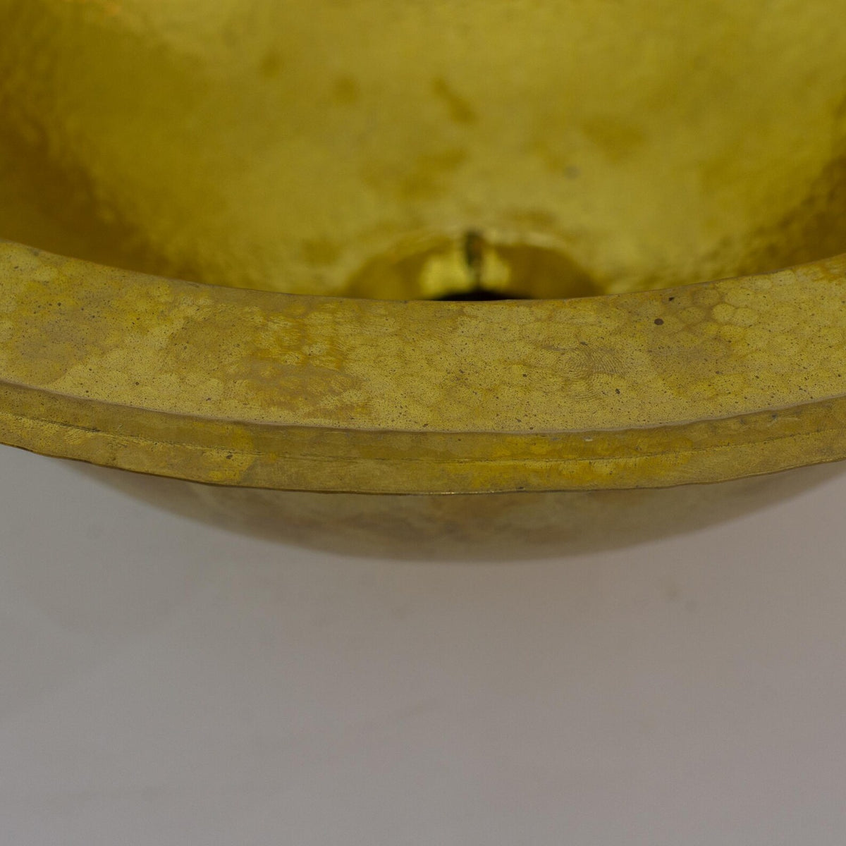 Hammered Brass Drop-in Sink, Bathroom Sink Round, Vanity Basin Sink, Semi-recessed Basin