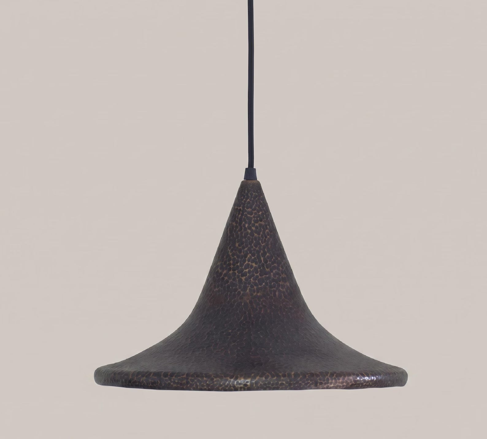 Hand Hammered Antique Brass Pendant Light, Black Dome Hanging Lamp for Kitchen Island