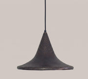 Hand Hammered Antique Brass Pendant Light, Black Dome Hanging Lamp for Kitchen Island