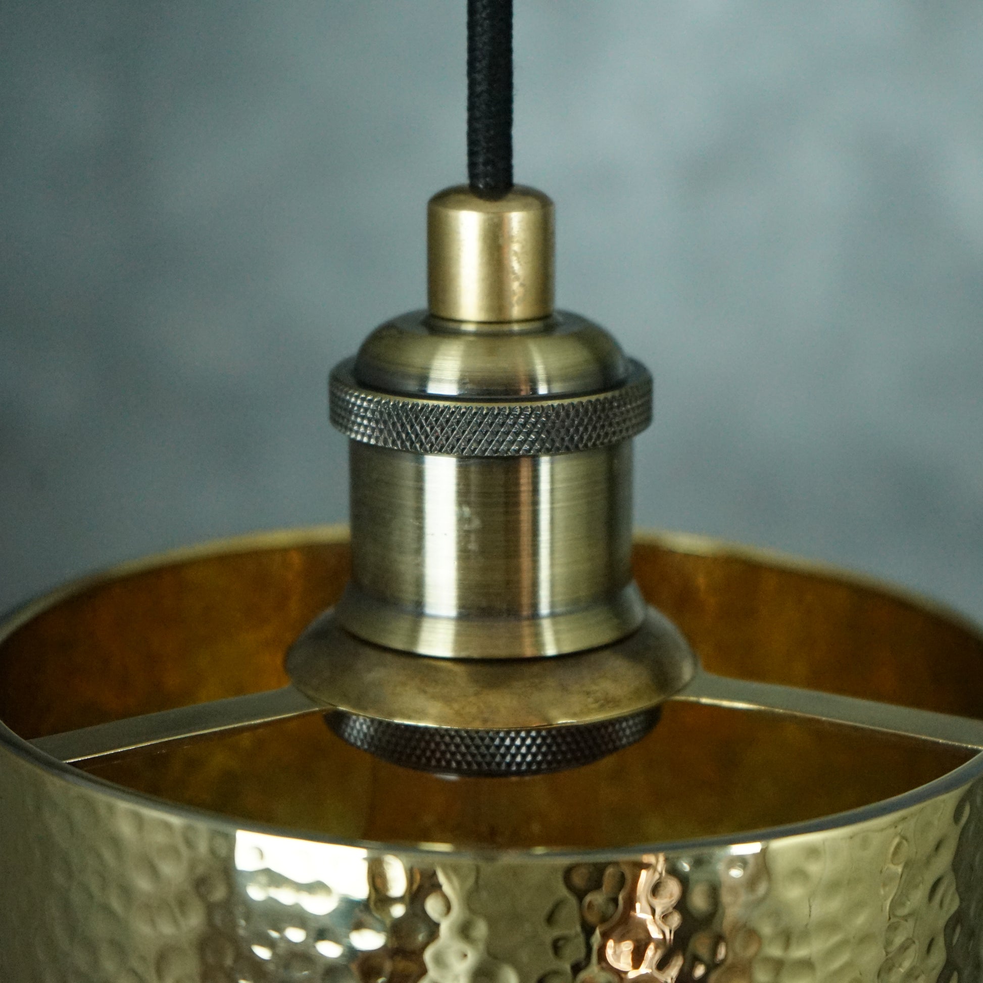 Brass Pendant Light, Hammered Brass Cylindric Pendant Light, Ceiling Light