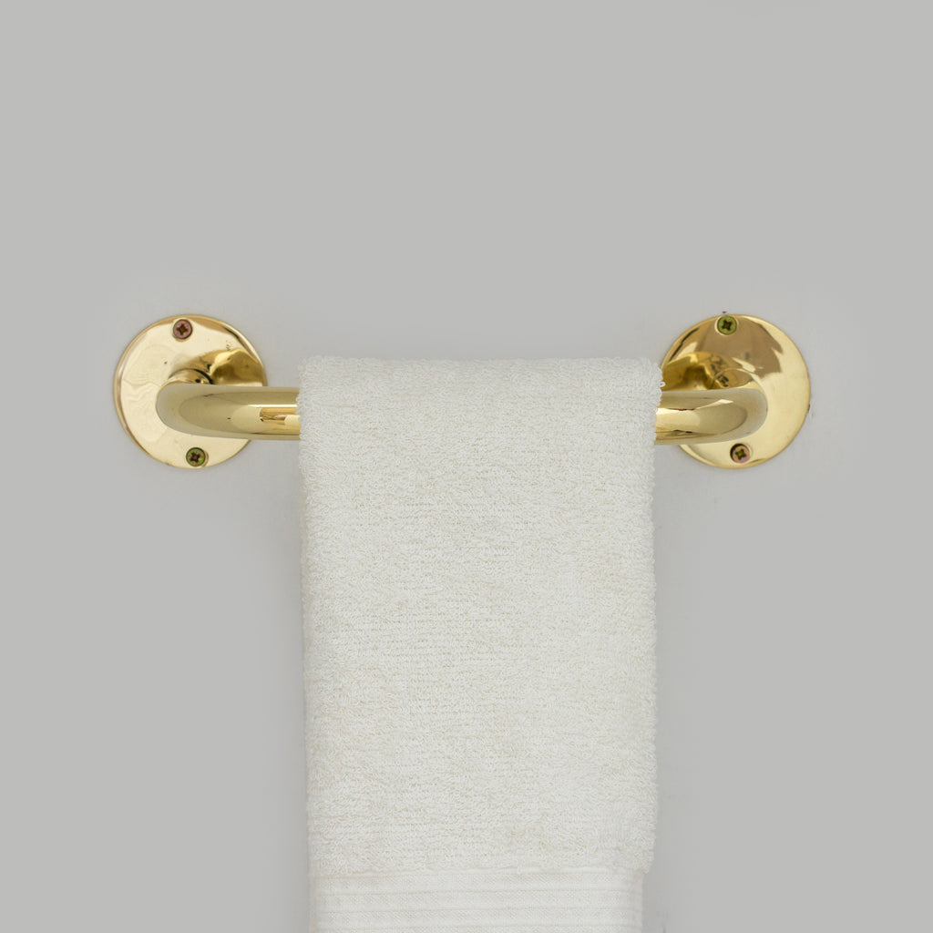 Unlacquered Brass Towel Holder, Bathroom Towel Bar, Wall Mount Towel Holder