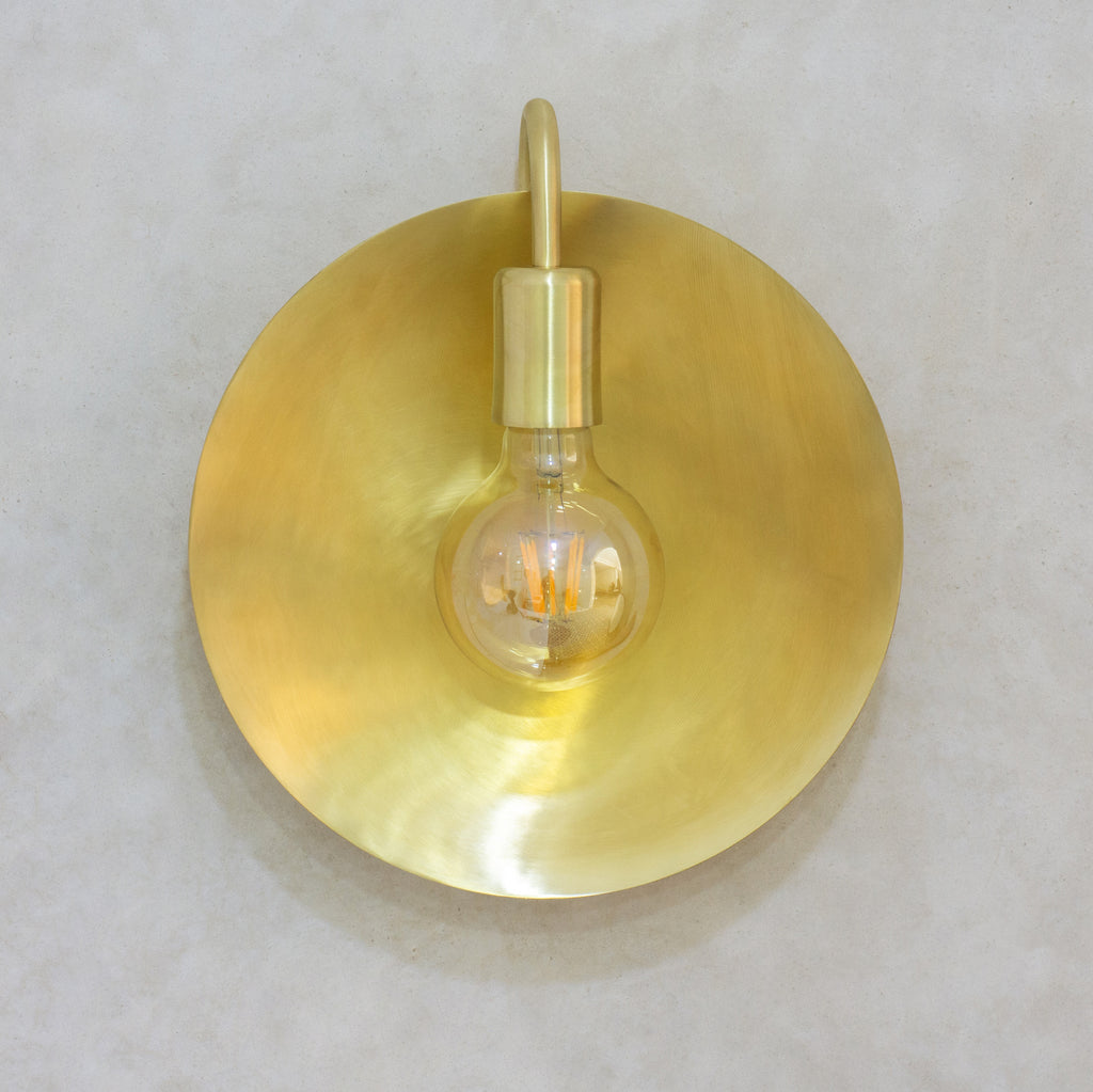 Brass Wall Light Fixture, Brushed Sconce Light, Wall Lamp, Indoor Light, Wall Dish Sconce Brass