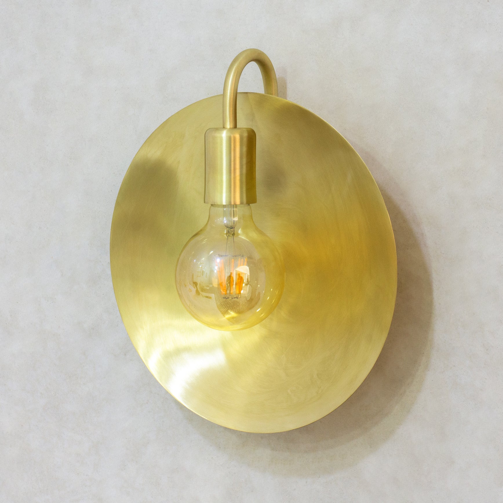 Brass Wall Light Fixture, Brushed Sconce Light, Wall Lamp, Indoor Light, Wall Dish Sconce Brass
