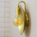 Brass Wall Light Fixture, Brushed Sconce Light, Wall Lamp, Indoor Light, Wall Dish Sconce Brass