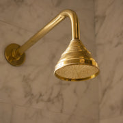 Vintage Solid Brass 4-Inch Rain Shower Head, Farmhouse Bell Design