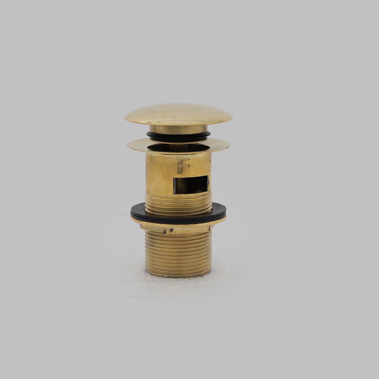 Unlacquered Brass Bathroom Sink Drain Stopper With Overflow