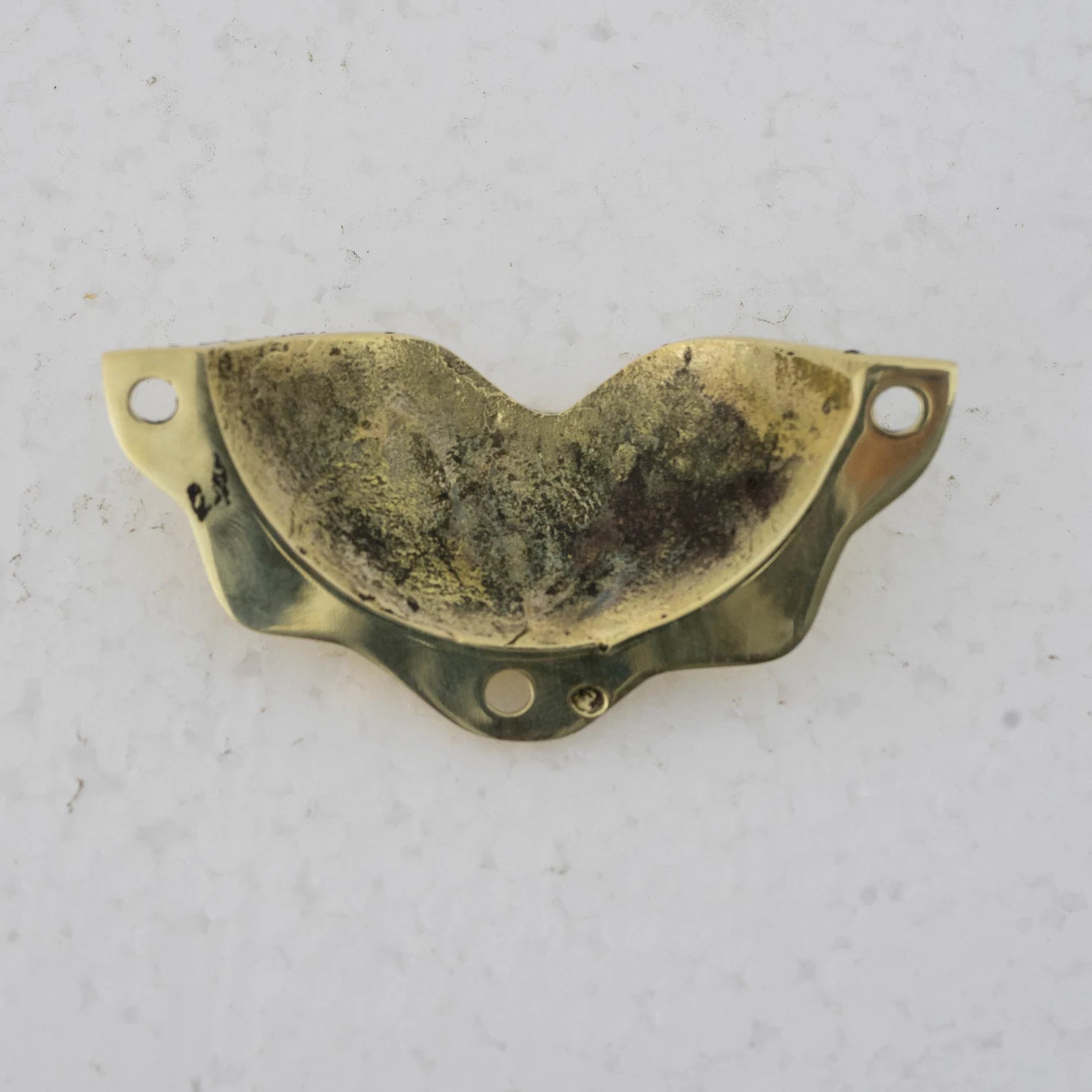 Unlacquered Brass Cup Pull Handles, Handmade Cabinet Knobs (Pack of 3)