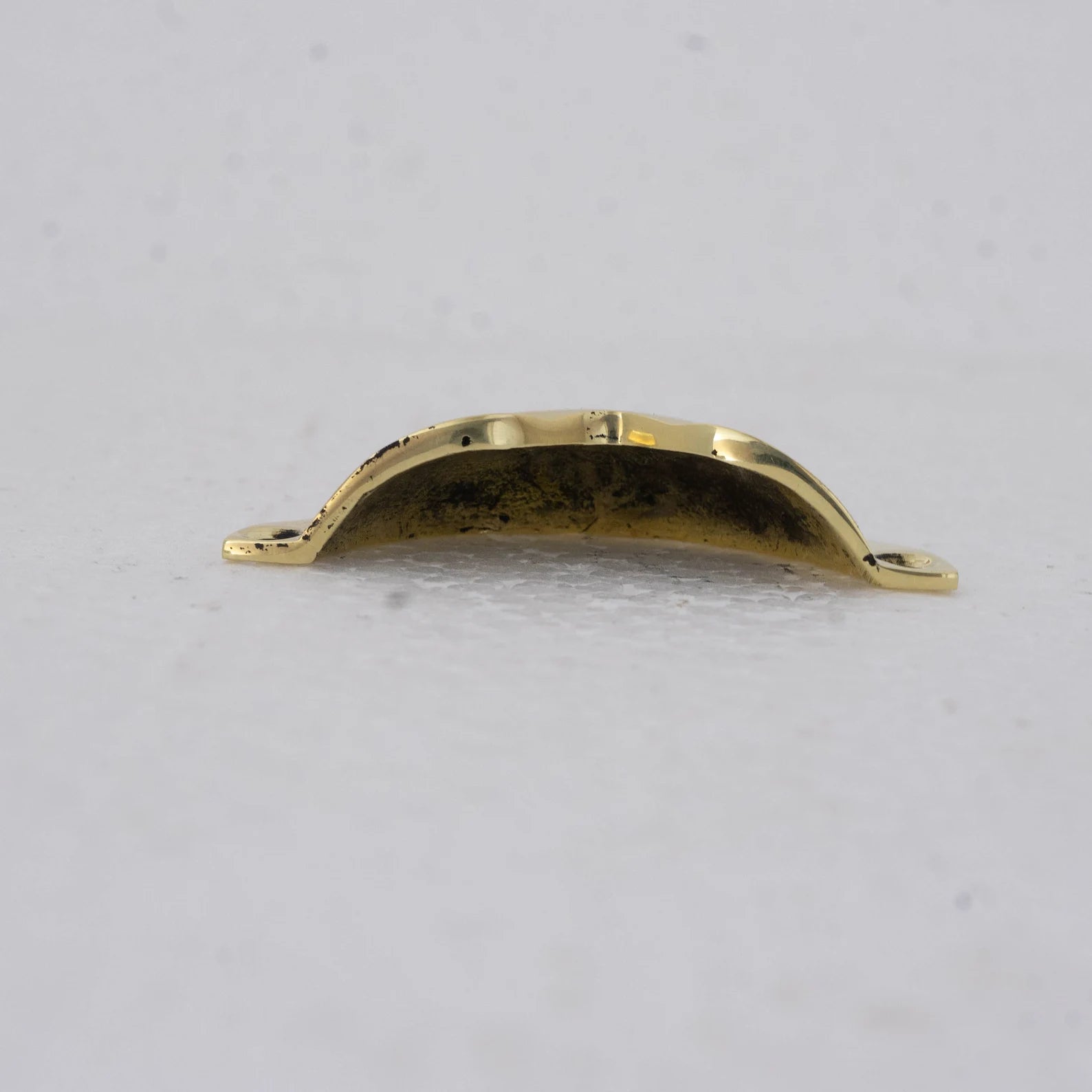 Unlacquered Brass Cup Pull Handles, Handmade Cabinet Knobs (Pack of 3)