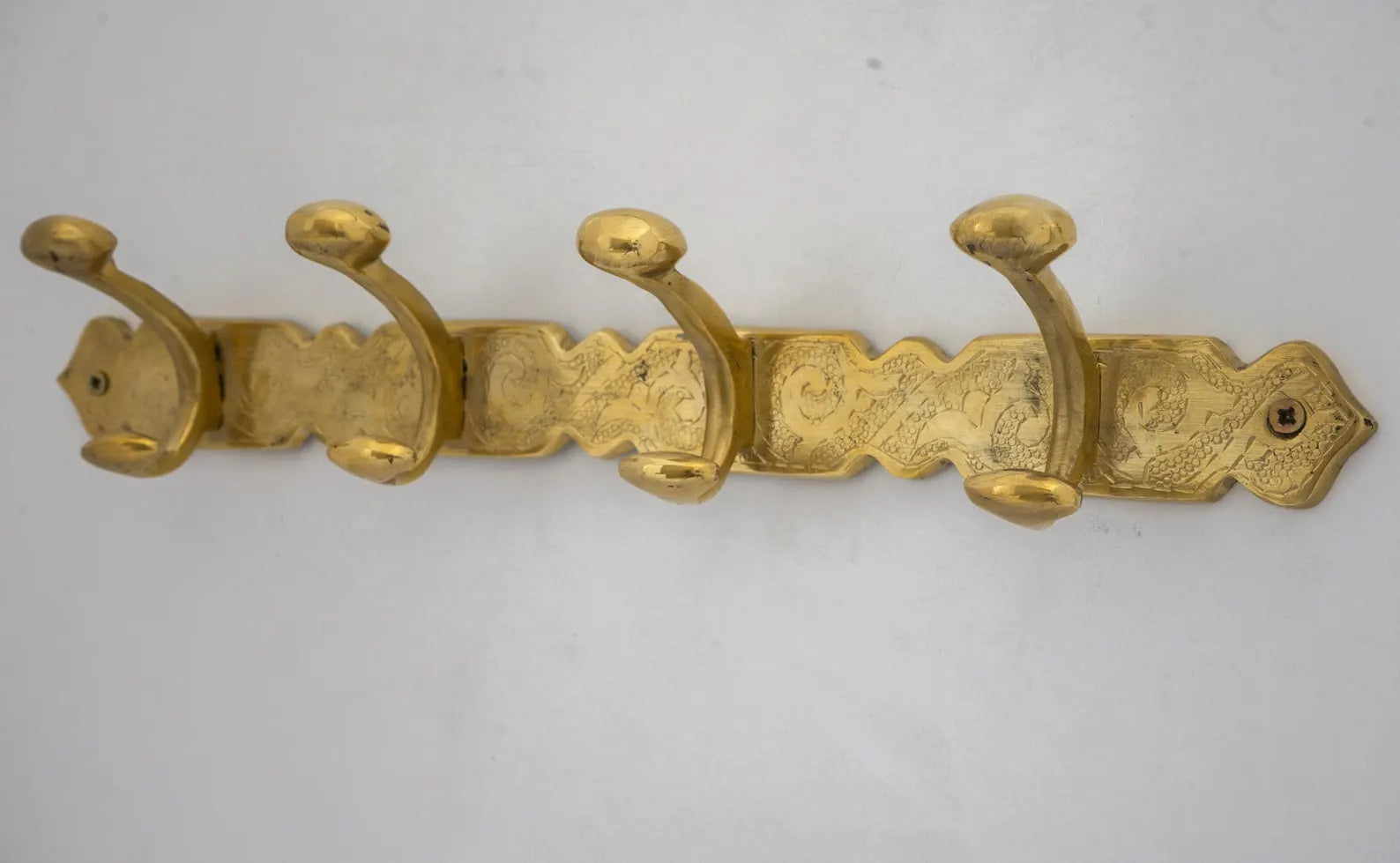 Solid Brass Clothes Hooks Holder, Handcrafted Wall Hooks Rack