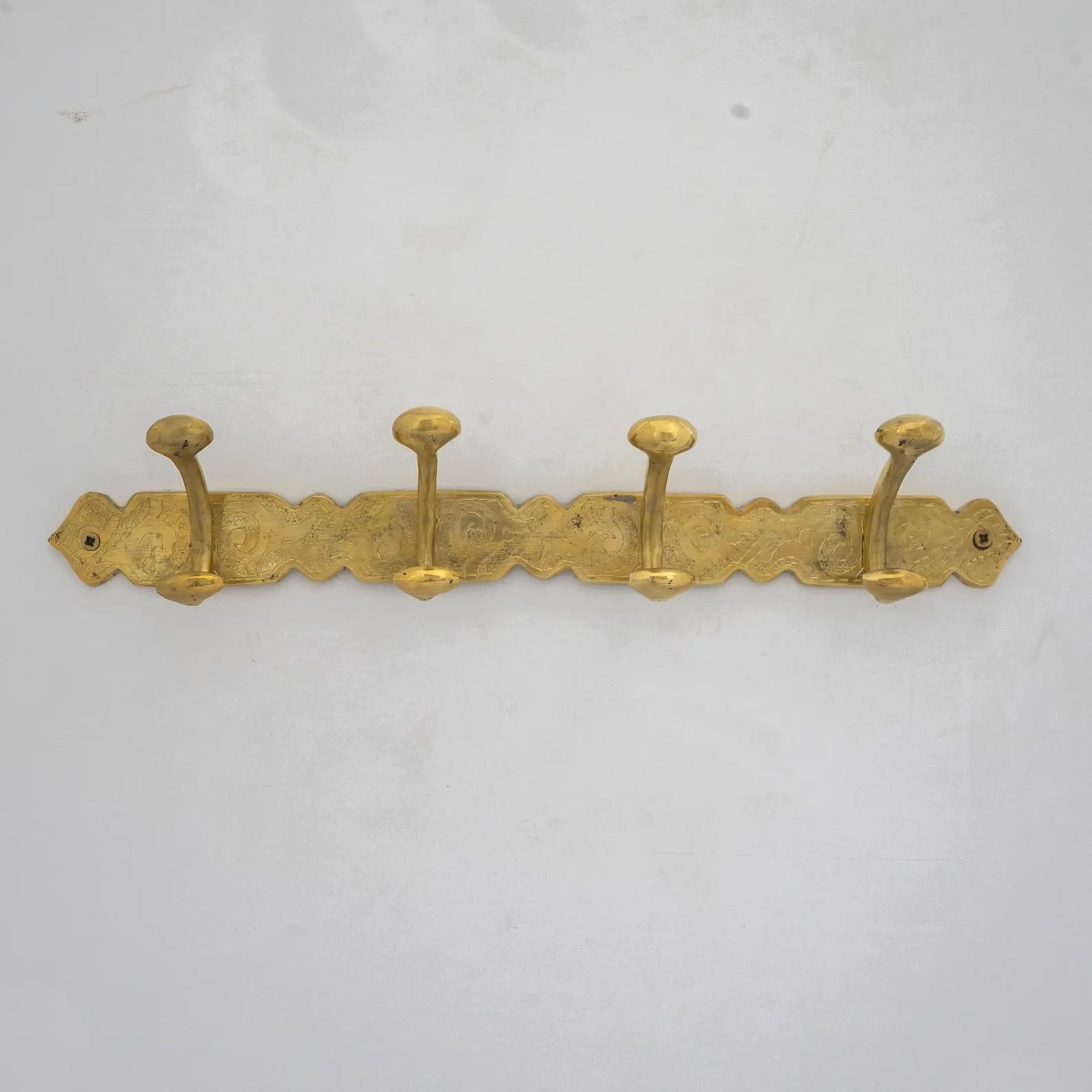 Solid Brass Clothes Hooks Holder, Handcrafted Wall Hooks Rack