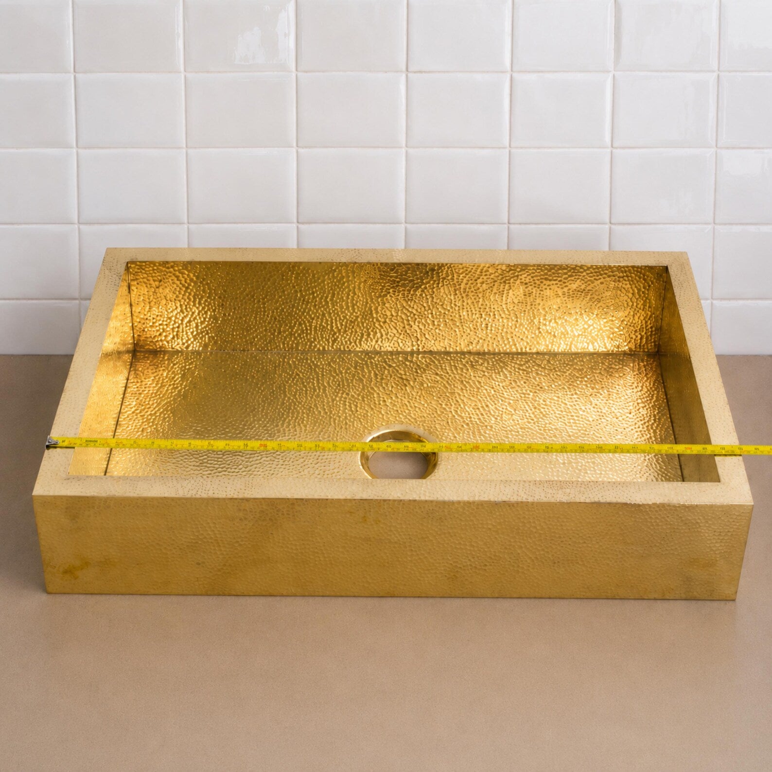 Hammered Solid Brass Farmhouse Apron Kitchen Sink, Unlacquered Handmade Luxury
