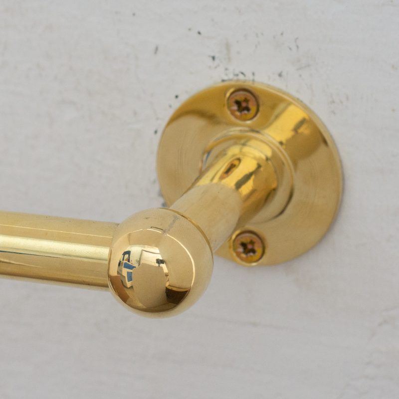 Unlacquered Brass Kitchen Rods, Pot Rail With S Hooks, Pan Rack organizer, Wall Mounted Brass Kitchen Rod with Hooks