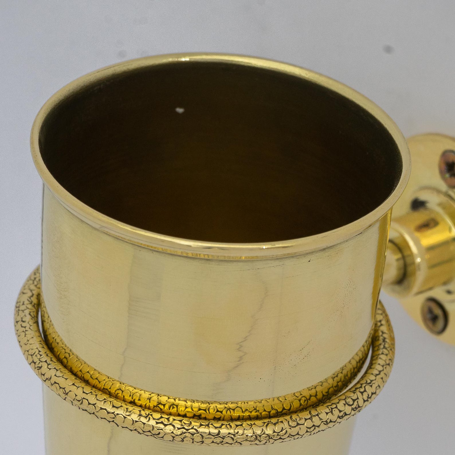 Unlacquered Brass Toothbrush Cup Holder, Wall Mount Toothbrush Organizer