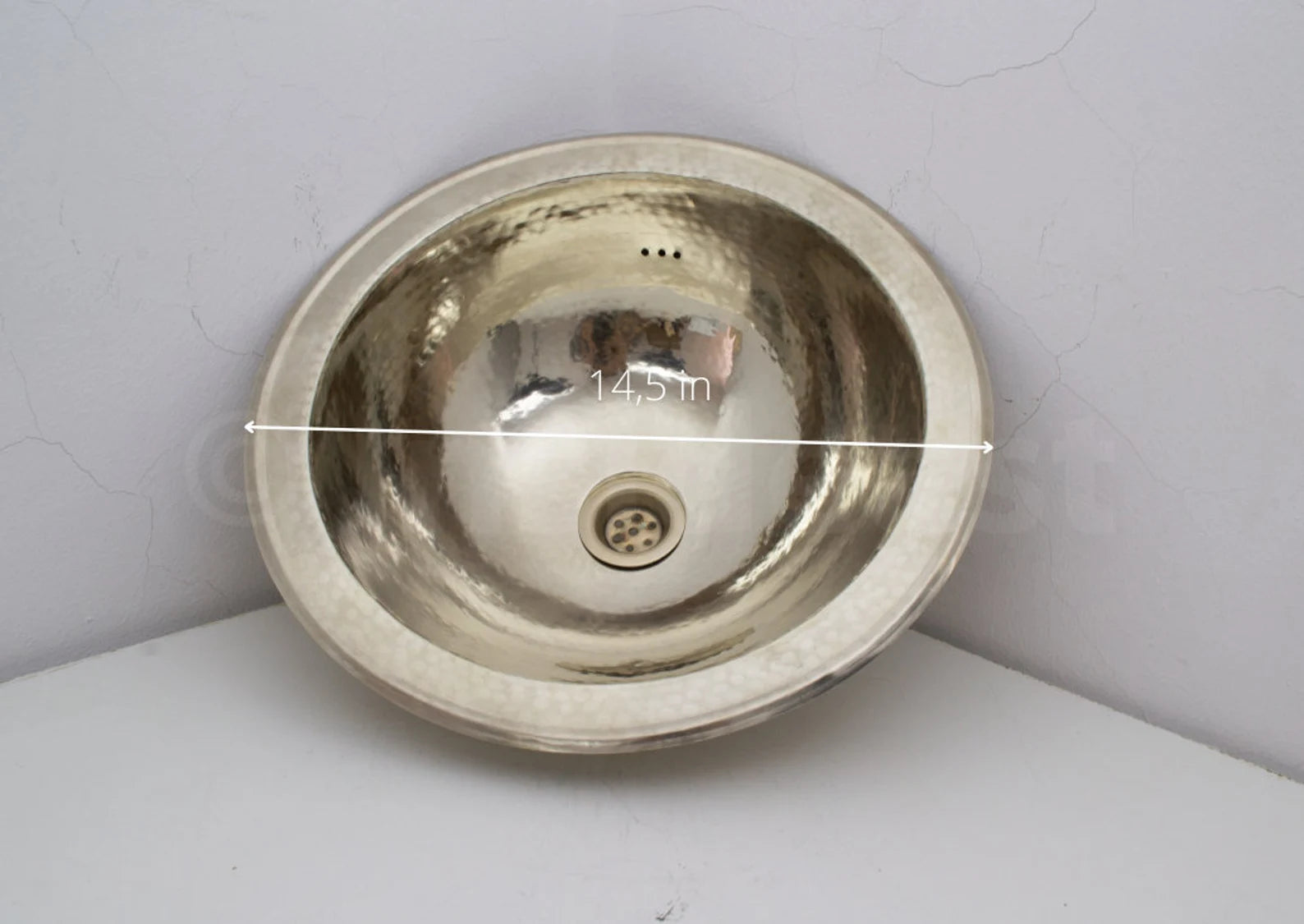 Handcrafted Solid German Silver Sink, Drop In Customizable German Silver Sink (14,5”)