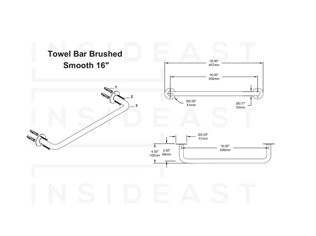 Brass Towel Bar Holder | Bathroom Towel Hanger