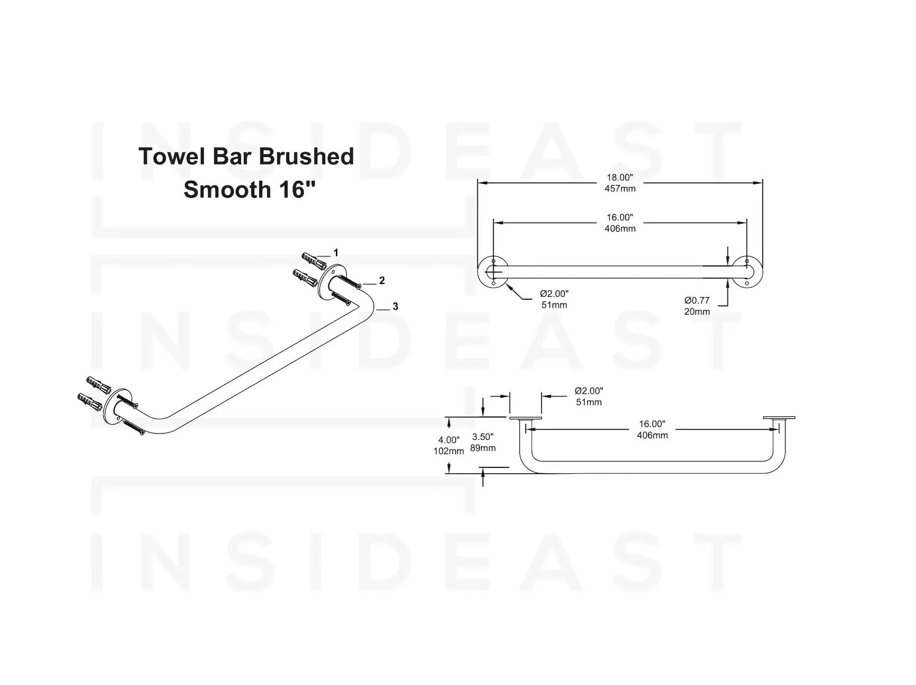 Brass Towel Bar Holder | Bathroom Towel Hanger