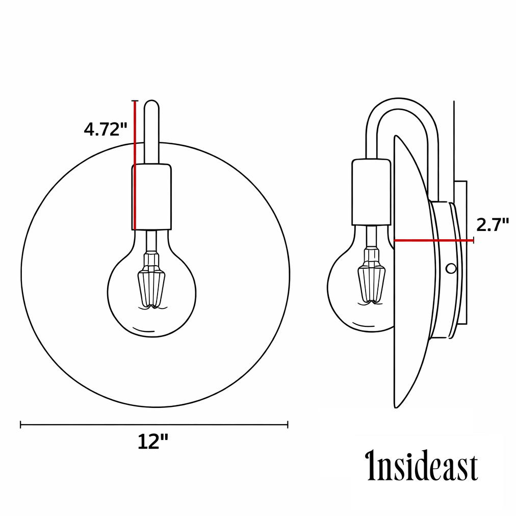 Brass Wall Light Fixture, Brushed Sconce Light, Wall Lamp, Indoor Light, Wall Dish Sconce Brass