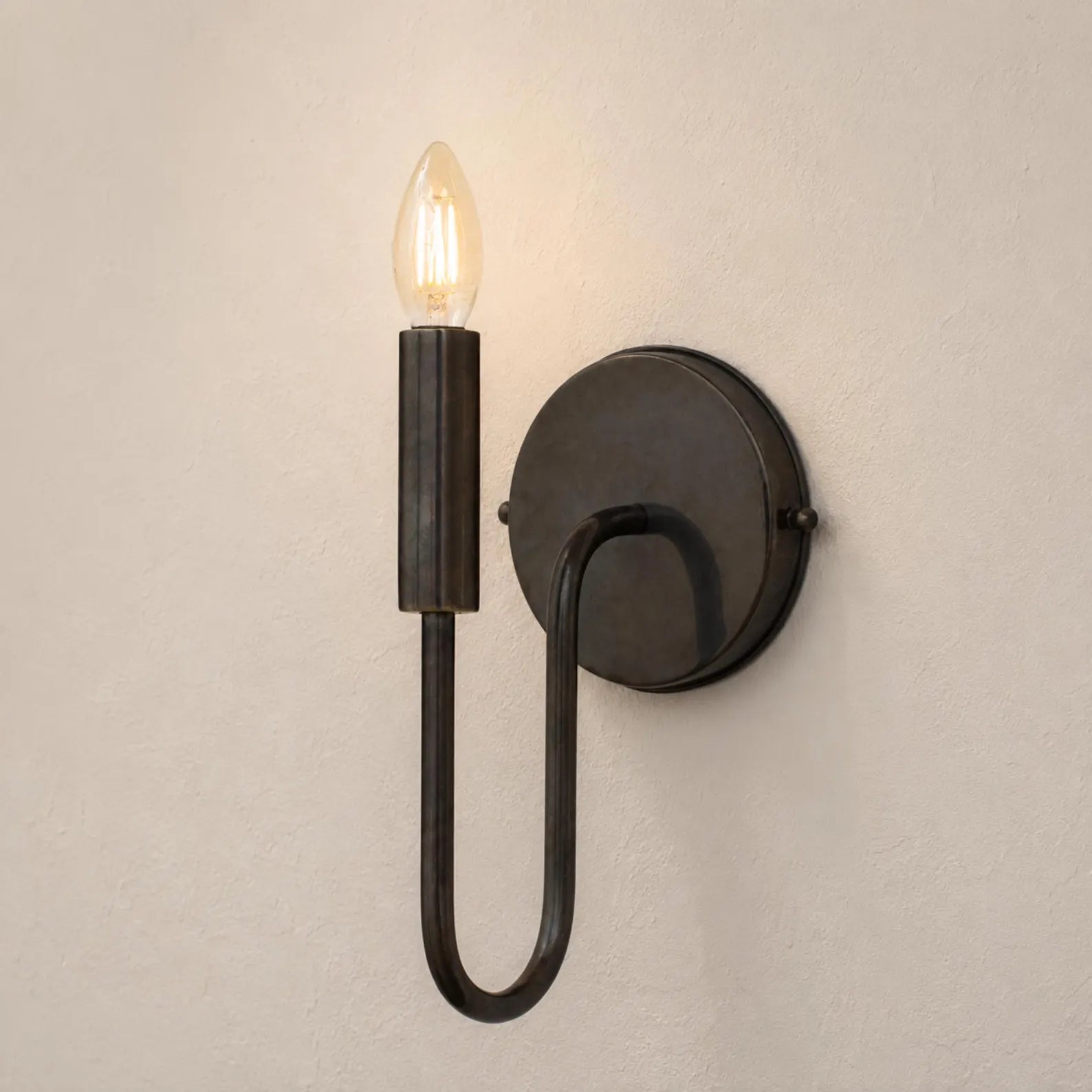 Brushed Brass Wall Sconce Light, Handmade Industrial Wall Lamp, Minimalist Interior Fixture