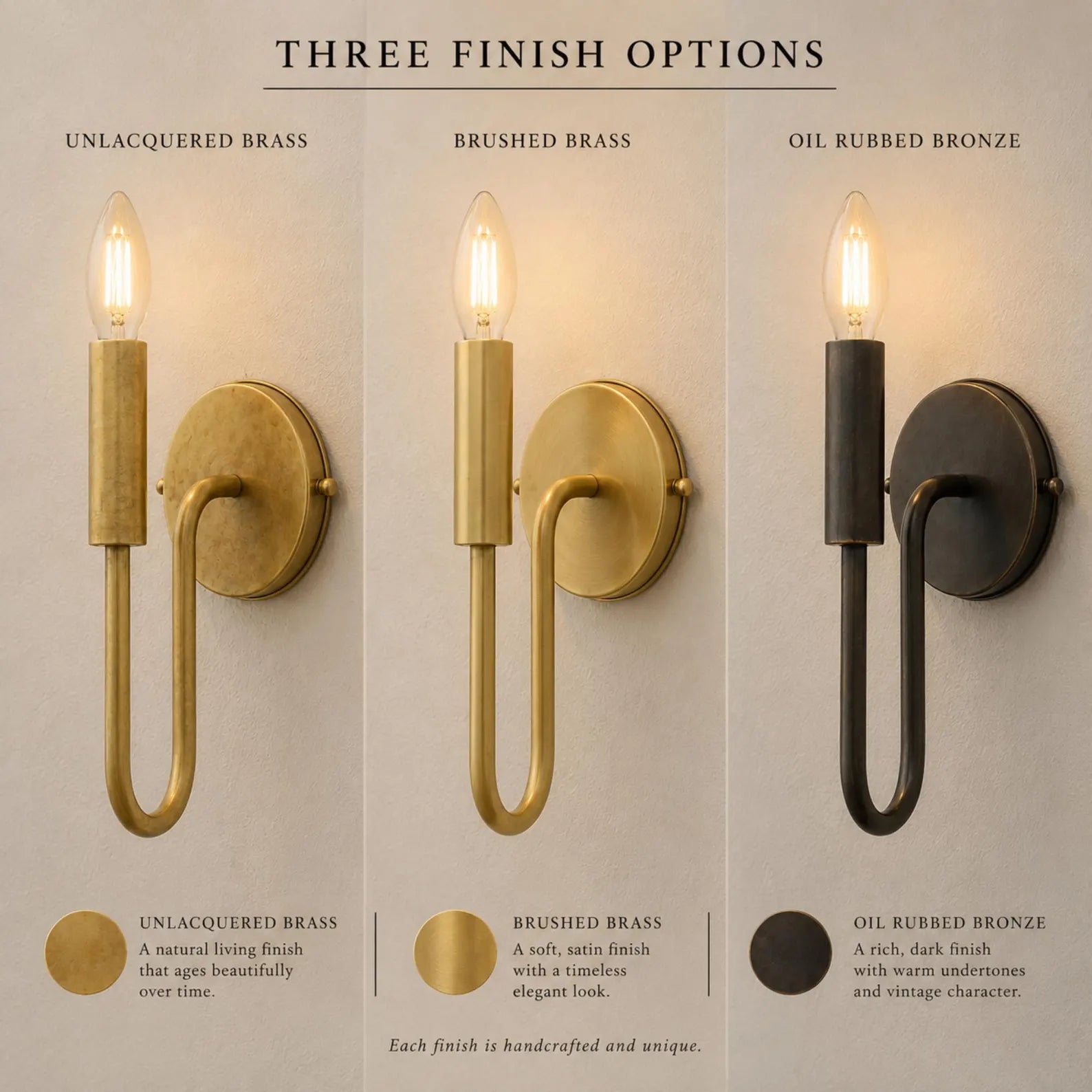 Solid Brass Wall Sconce with Linen Shade, Vintage Modern Bedside Reading Light
