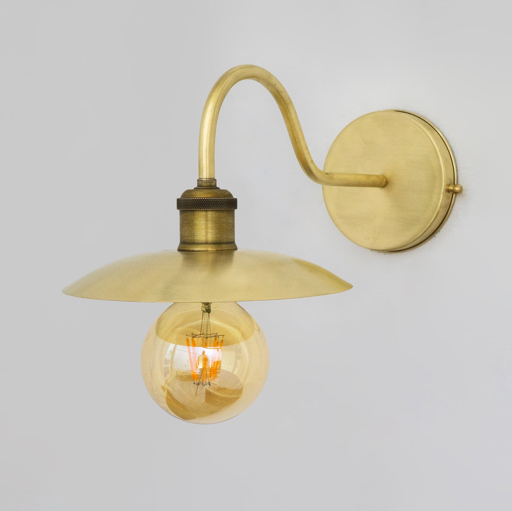 Brushed Brass Wall Sconce Light, Solid Brass Wall Lamp, Wall Lighting Fixture